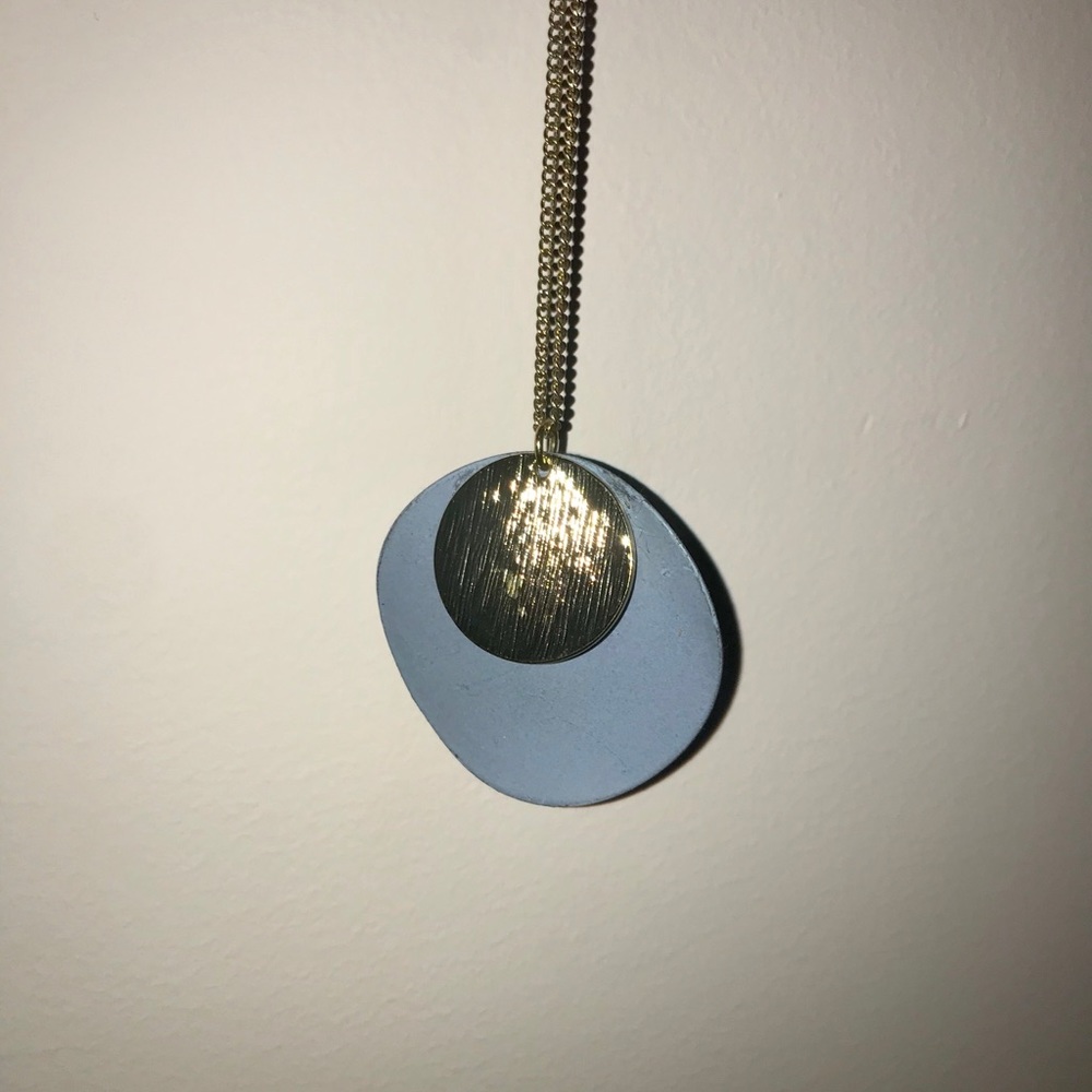 Beautiful Long Gold and Blue Necklace